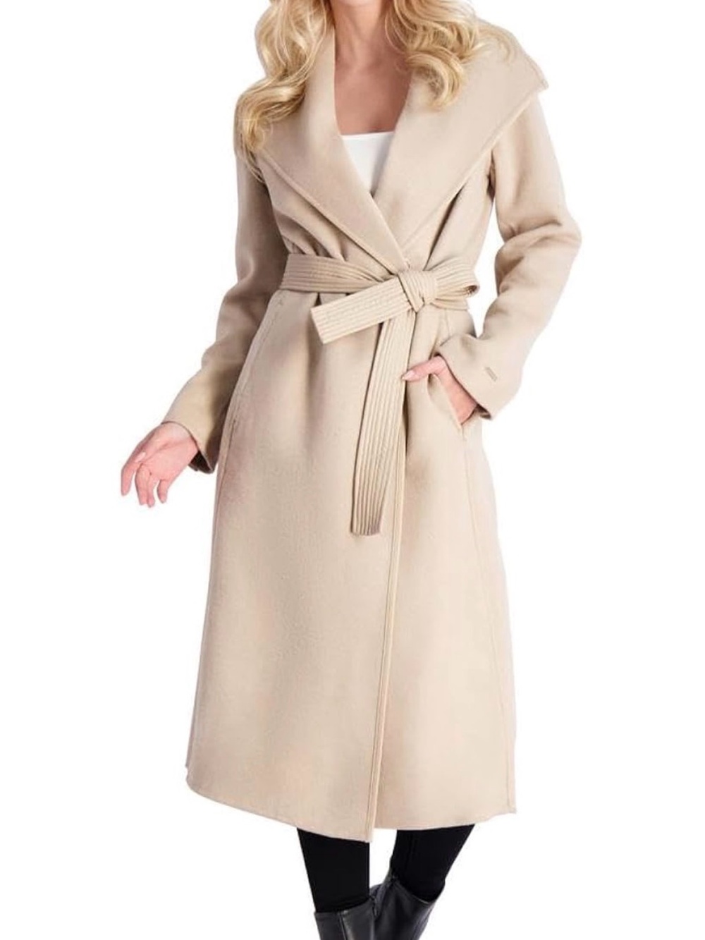 T Tahari Women's Eva Fitted Tweed Coat